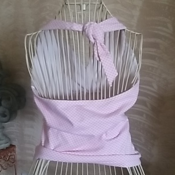 Energie pink and white mini checkered halter top - Picture 3 of 5